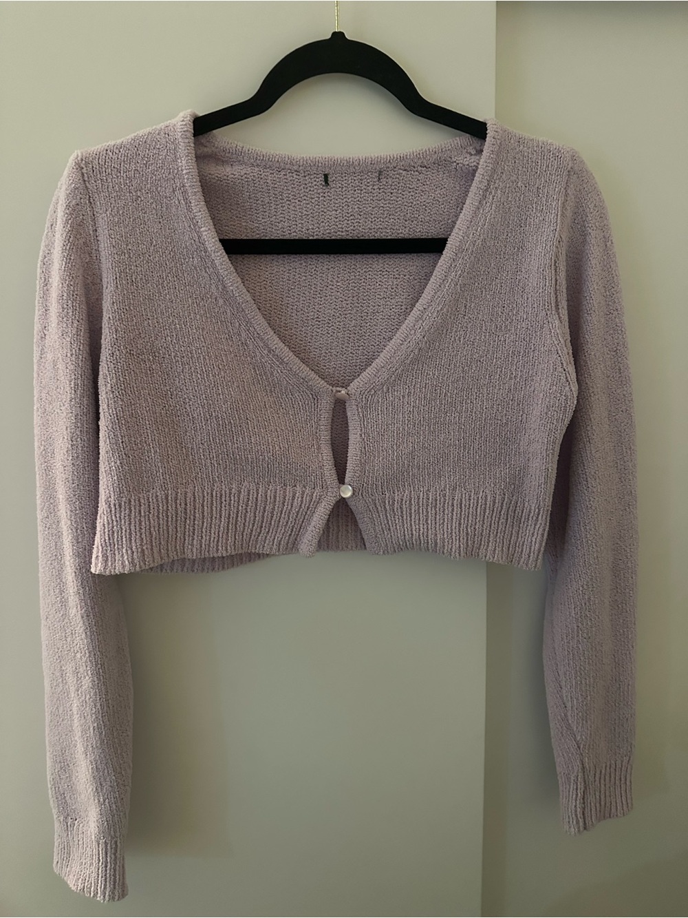 Vintage Y2K Cropped Lilac Cardigan
